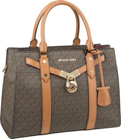 michael kors hamilton handtasche weiss|michael kors leather satchel.